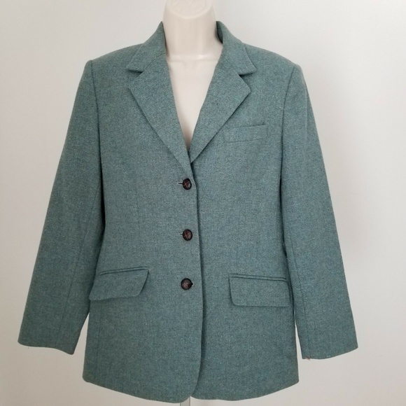 Talbots Petite Sage Green Women's Jacket Blazer Sz - Picture 1 of 8